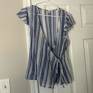 Old Navy stripped wrap blouse